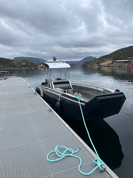 Topputstyrt 22 fots aluminiumsbåt med baugport 2 of 2