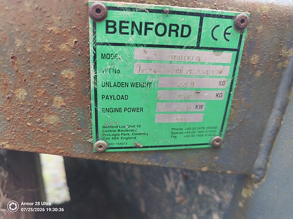 Terex Registrert Benford 3001KFA 3-tonns dumper 3 of 10