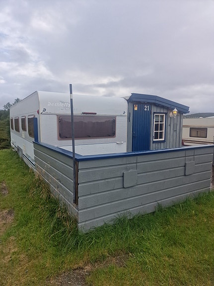 Dethleffs Camper 720 SK med spikertelt på fast plass på Skarsvatnet Camping / Oppdal 15 of 28