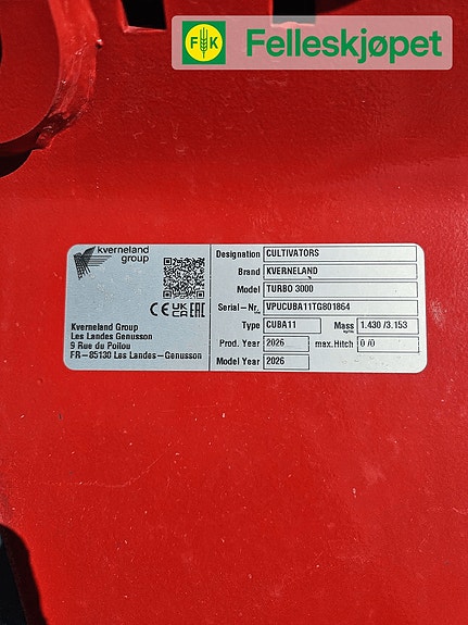 Kverneland Turbo 15 Tinder Turbo 3000 2 of 3