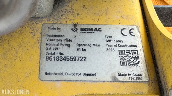 Bomag BVP 18/45 vibroplate 5 of 5
