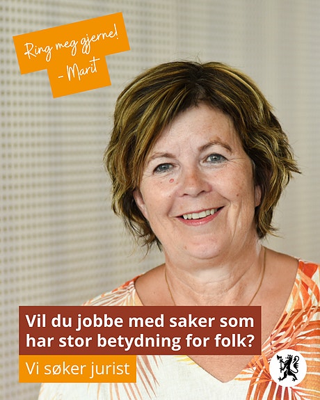 Ring seksjonsleder Marit hvis du lurer på noe.