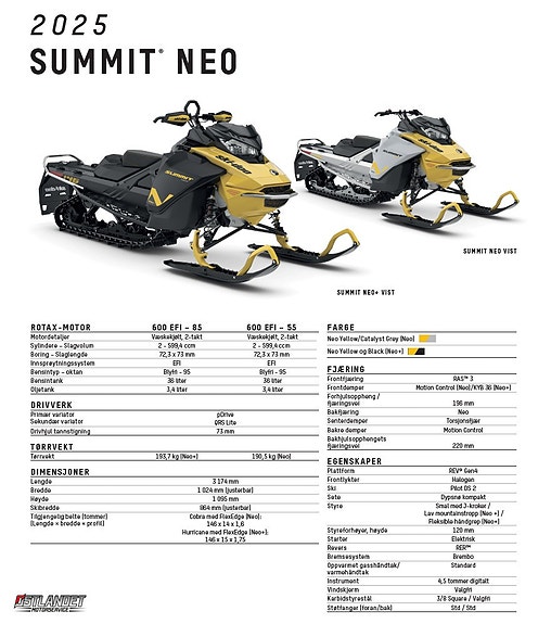 Ski-doo Summit Neo+ 600 EFI - 85 HP 13 of 13
