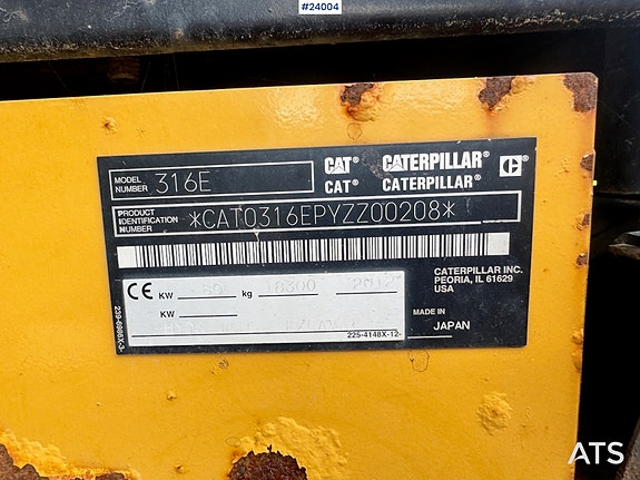Caterpillar 316E Gravemaskin m/ Rototilt, 2 skuffer og GPS fra 2019. 17 of 30