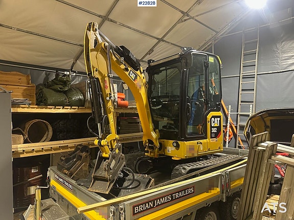 Cat 302CR minigraver m/ 3 skuffer og 2021 Brian James henger 30 of 30