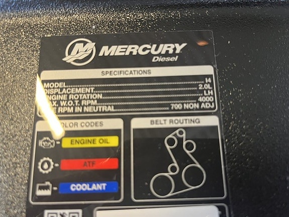 MERCURY DIESEL QSD 2,0L 115 HK. - FABRIKKNY - BUD ØNSKES!! 7 of 7