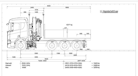 Scania SCANIA R540 M/ PALFINGER 35 T/M KRAN – 3-I-1: SINGELBIL / VOGNTOG / SEMITRAILER 10 of 10