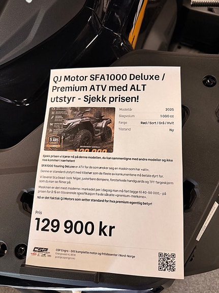 QJ Motor SFA1000 Deluxe / Premium ATV med ALT utstyr - Sjekk prisen! 13 of 16