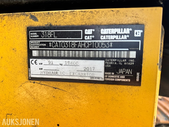 Cat 318FL gravemaskin – 2017 – ca. 4 500 timer – reparasjonsobjekt 20 of 30