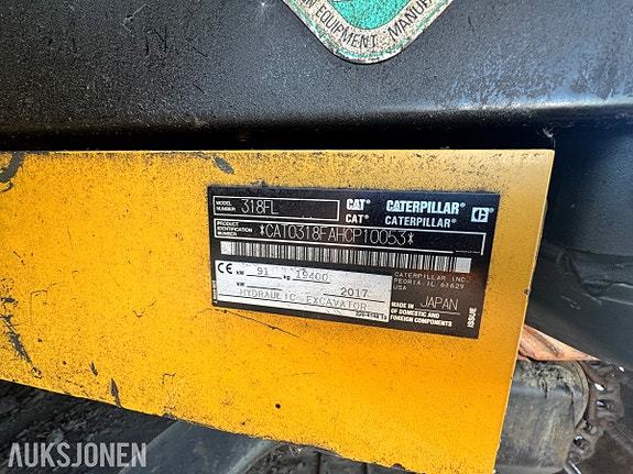 Cat 318FL gravemaskin – 2017 – ca. 4 500 timer – reparasjonsobjekt 19 of 30