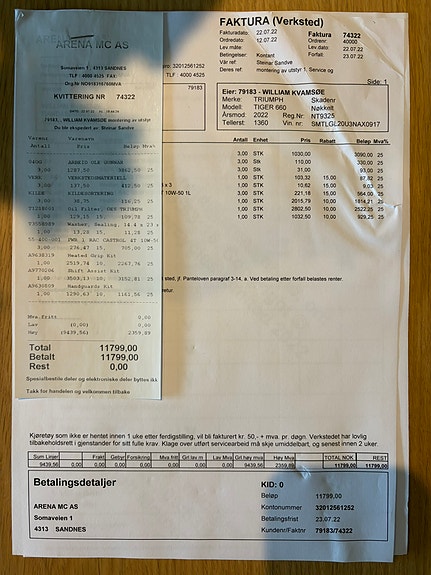 Triumph Tiger Sport 660, nytt dekk sett, garanti 2027 22 of 26