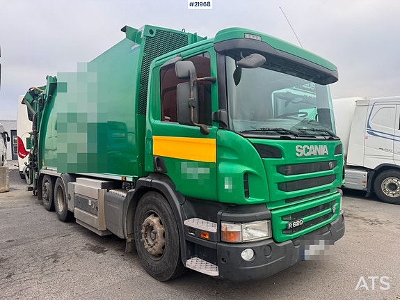 Scania P340 LPG 6x2 Renovasjonsbil m/ Kran. 3 of 30