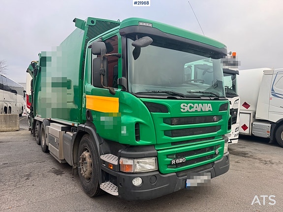 Scania P340 LPG 6x2 Renovasjonsbil m/ Kran. 4 of 30