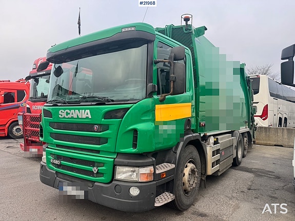 Scania P340 LPG 6x2 Renovasjonsbil m/ Kran. 2 of 30