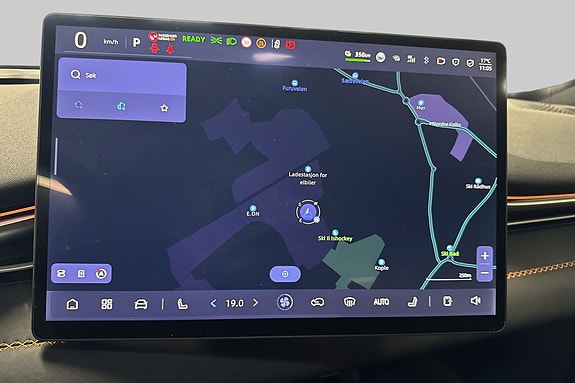 Navigasjonssystem med klart kartbilde for optimal ruteplanlegging.