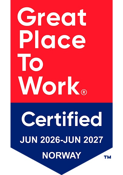 I mai 2025 ble vi sertifisert Great Place to Work bedrift. Vi er stolte av det gode arbeidsmiljøet som vi har bygget opp, og de fantastiske ansatte som bidrar til SAR er en god arbeidsplass.