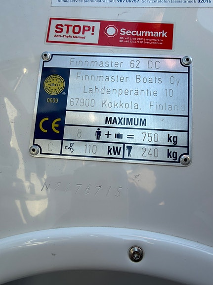 Finnmaster 62 DC 2019, med Yamaha F150 2023 / 100 t, Garmin GPSMAP 923xsv 16 of 16