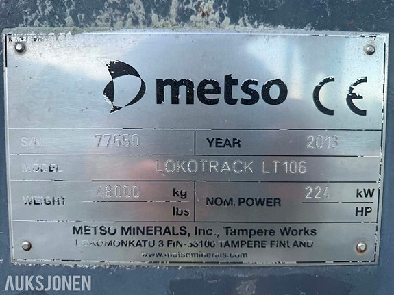 Metso LOKOTRACK LT106S / Nordberg C106 17 of 17