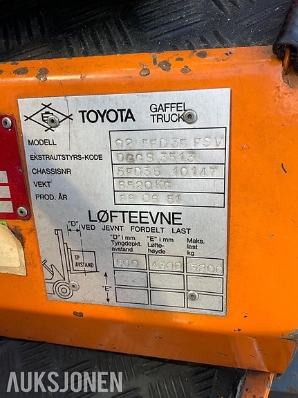 Toyota 5FD35 6 of 14