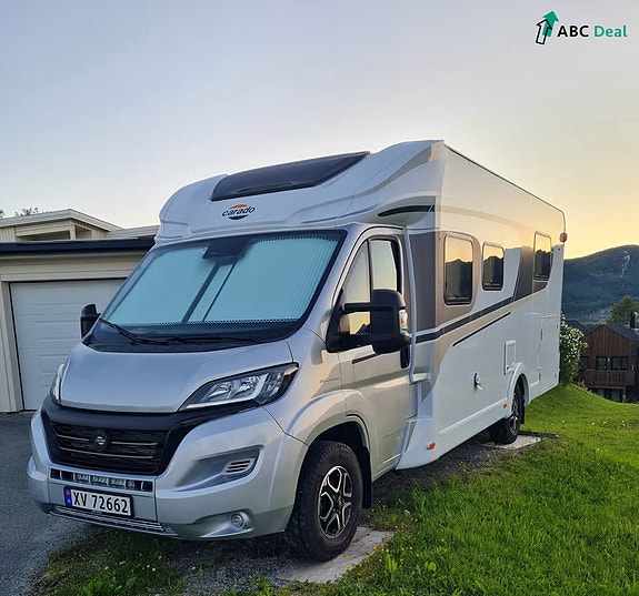 Carado T459 | HØSTSALG | 15.000KM | FaceToFace | Queenbed | 185W Solc.panel + 2stk.100aH.LithiumBatt. | Sykkelstativ | 4 of 30