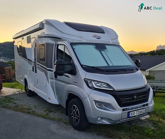 Carado T459 | HØSTSALG | 15.000KM | FaceToFace | Queenbed | 185W Solc.panel + 2stk.100aH.LithiumBatt. | Sykkelstativ | 2 of 30