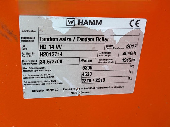 Hamm HD14 vals - Leveringsklar 17 of 17