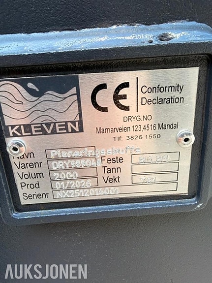 Andre Kleven Planeringsskuffe 2000L (Store BM) 3 of 3