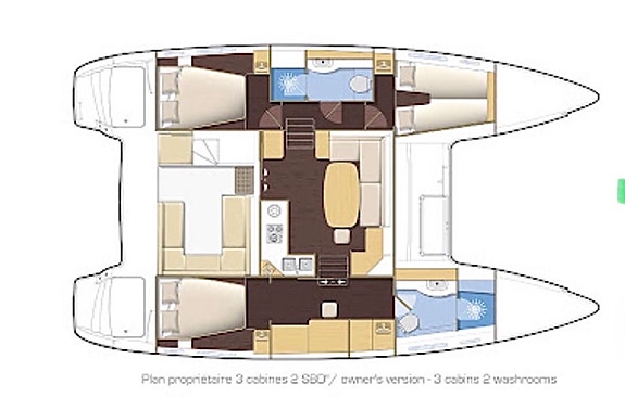 Sjelden 3 cabins Lagoon 400 katamaran. 2 of 30