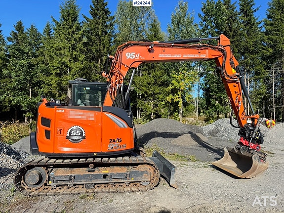 Hitachi ZX95US-7 Gravemaskin m/ Rototilt m/ grip – 2 Skuffer – Pigghamer – 720 Timer. 24 of 30