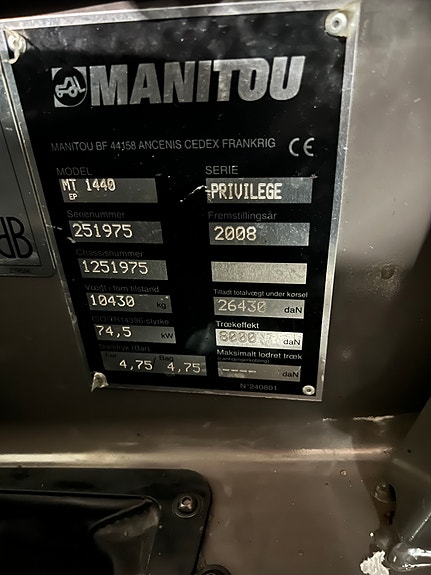 Manitou MT 1440 m/Hydr. pallegaffel 12 of 13