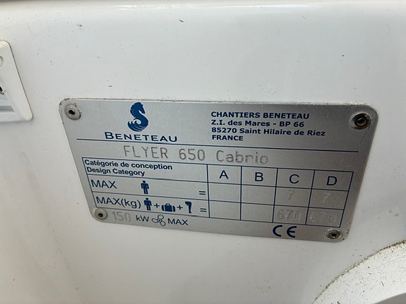 Daycruiser 21 fot:  Beneteau Cabrio Flyer 650 fra 2010 16 of 20