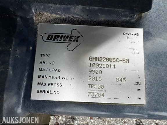 Andre Drivex GHH2200SC Pallegafler - BM feste - kapasitet 9900 kg - Hydraulisk bredding og sideforskyvning 14 of 17