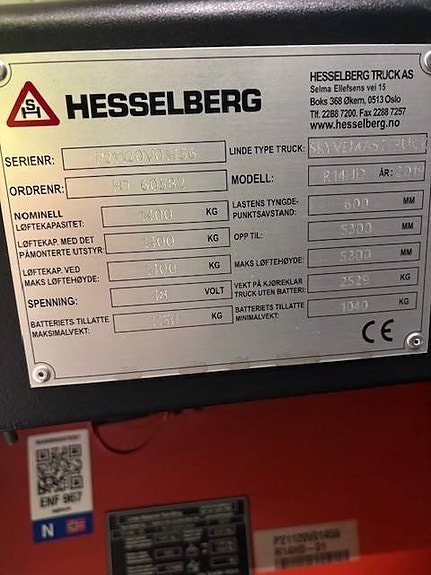 Linde R 14 HD - EX, Atex Cat. 2G/2D - Zone 1/21 12 of 13
