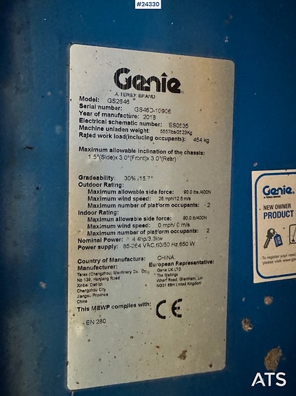 Genie GS-2646 Sakselift – 84 Timer 8 of 15