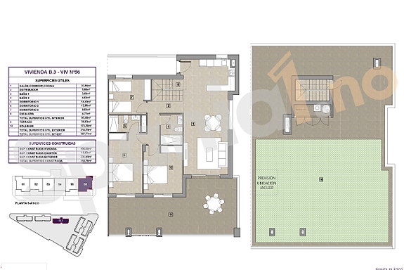 Plantegning hjørne penthouse