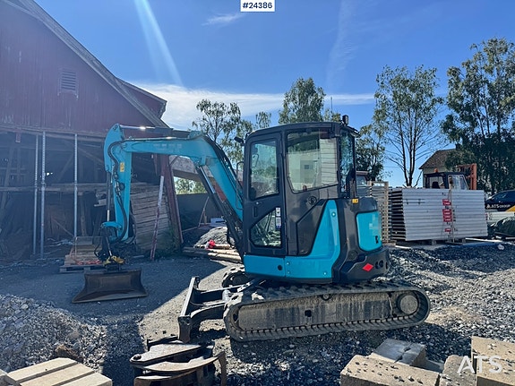 Airman AX55U-6A Minigraver m/ Rototilt, 3 skuffer, Ripper, Pigghammer og Klype. 6 of 28