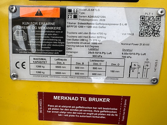Hyster J3,5XTLG   69132 20 of 21