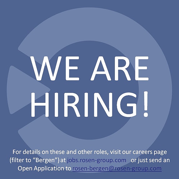 Visit our careers page (filter to Norway -Bergen) at https://www.rosen-group.com/en/careers/find-a-job or send in your application via https://jobs.rosen-group.com/register/5425. You may also send in an Open Application to rosen-bergen@rosen-group.com.
