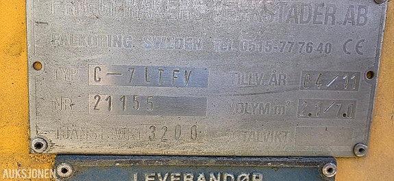 Andre Falköping C-7 LTFV kasse-strøer / sandspreder. Rep. Objekt 20 of 20