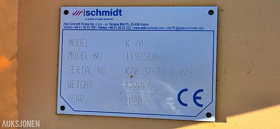 Andre 2020 Schmidt K 70 snøplog, lastebilinnfesting, 1 200 kg 19 of 19