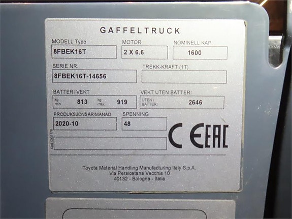 Toyota 8FBEK16T 4 of 4