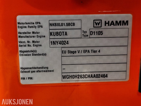 Hamm HD 10C VV tandemvals – 168 timer – Stage V 27 of 28