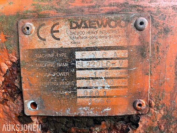 Daewoo SL220LC-V - BELTEMASKIN - S70 - 9.477 TIMER 21 of 30