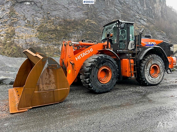 Hitachi zw370-6 hjullaster m / vekt, skriver og skuffe 2 of 30