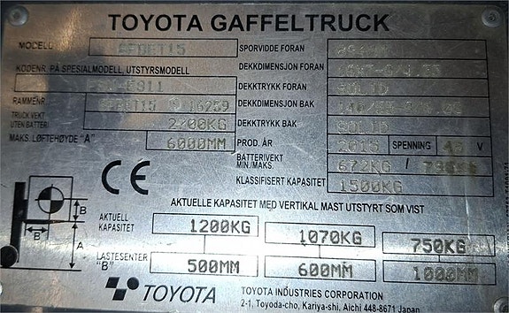 Toyota 8FBET15 4 of 4