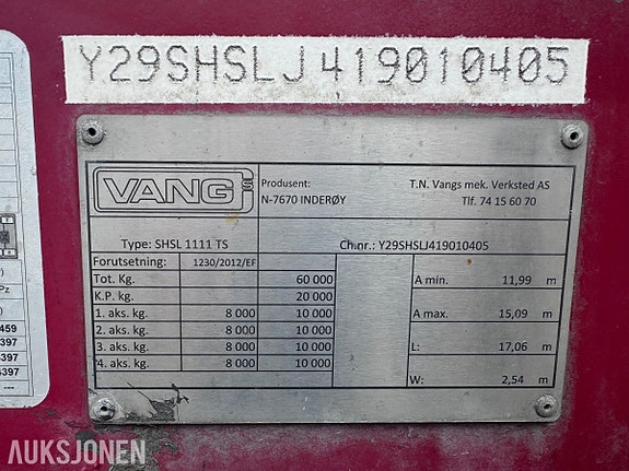 Vang SHSL 1111 TS - Vinsj - Fjernstyring - Hydraulisk uttrekk og breddi 23 of 30