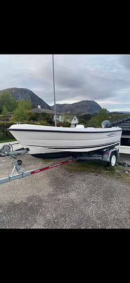 Sjølvlensande Quicksilver 410 Fish med Yamaha 15 hk  elektrisk start og båtvogn. 2 of 4