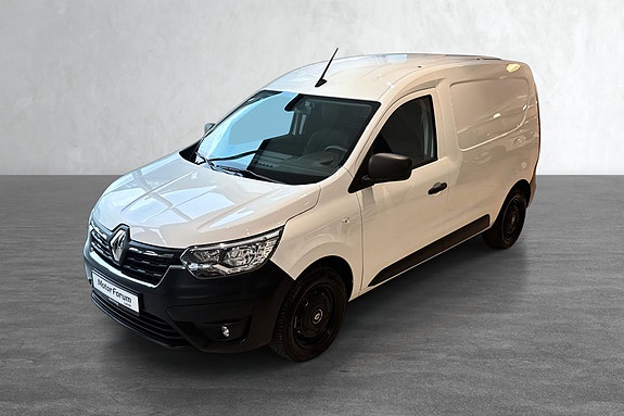 Sleek, hvit varebil med svart detaljering og moderne stildrag.