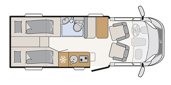 Dethleffs Globebus Camp Active T 4 - inkl. Master Class med adaptiv cruisekont., førerassistenter, langsgående senger, diesel varmluftsvarme. 6 of 27