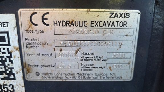 Hitachi ZX55U-5A 10 of 12